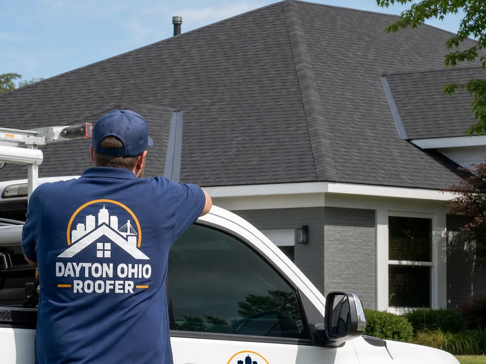 Finished asphalt shingle roof with clean ridge caps and straight shingle lines